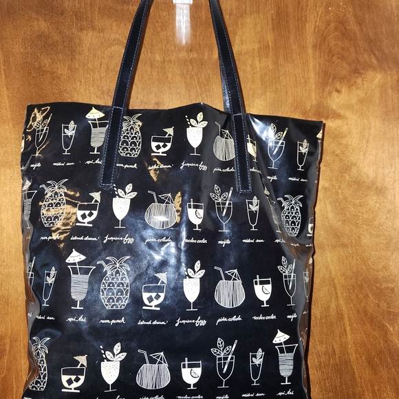 kate spade Handbags - Black Tote Bag with Cocktail Print